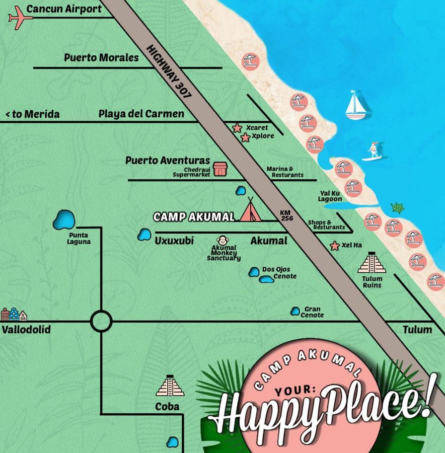 Camp Akumal - Hosted Family Bungalows Экстерьер фото